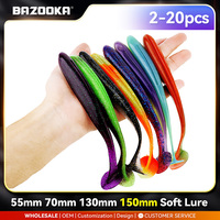 Bazooka 100mm Soft Fishing Lure 150mm Silicone Bait Easy Shiner T Tail Worm Sea Pesca Shad Wobblers Trout Crap Bass Pike Winter