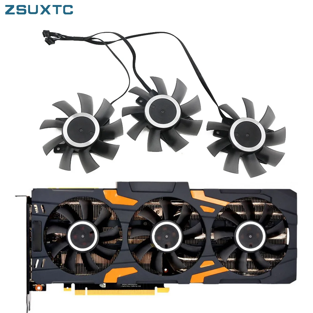 CF-12815S RTX2070 RTX2080 For Inno3D RTX 2080 2080Ti 2070 SUPER Gaming OC X3 Graphics Card Fan Replace