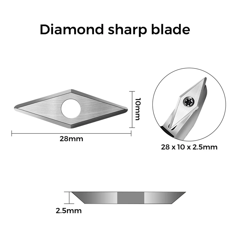 ชุดตัวแทรกทังสเตนคาร์ไบด์10ชิ้นสำหรับเครื่องกลึงไม้เครื่องกลึงไม้มุมแหลมเพชร30X10mm และมุมโค้งมนทนทาน