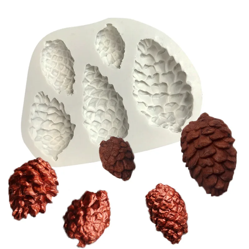 3D Christmas Pine Cones Silicone Pastry Mold DIY Kitchen Fondant ChocolateCake Decor Baking Tools Soap Candle Making Resin Mould