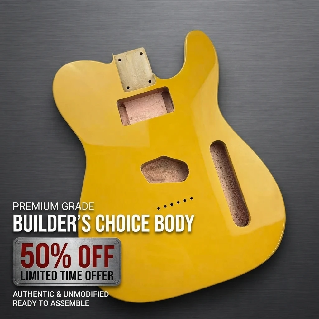 TL Style Electric Guitar Body Vintage Yellow Right Handed Guitar Replacement Wood Part Gloss Finish