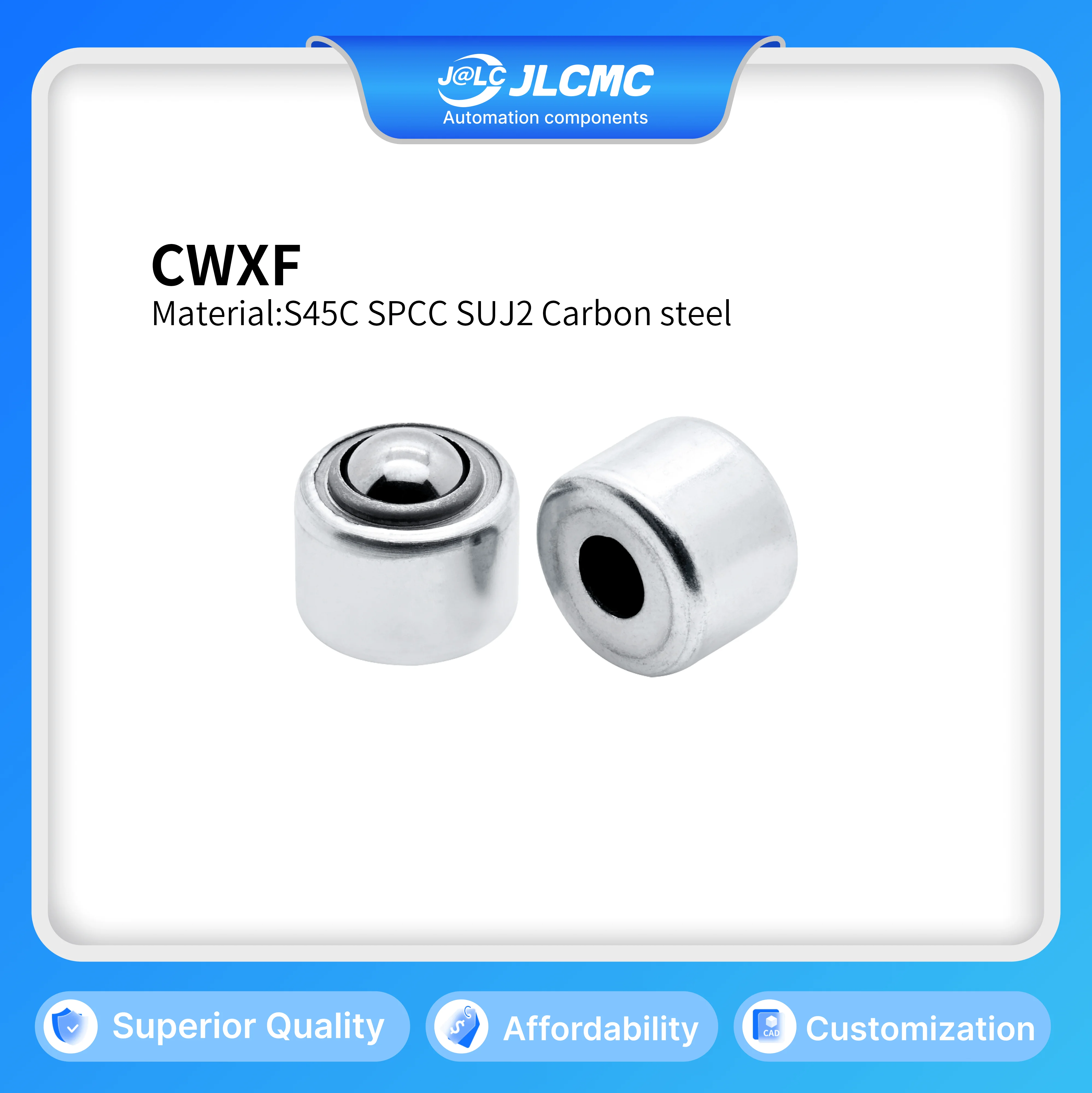 

1pcs Carbon/Stainless Steel Press-Fit Transfer Ball Caster Ball Dia 8/15mm Universal Roller for Conveyor Furniture Machinery DIY