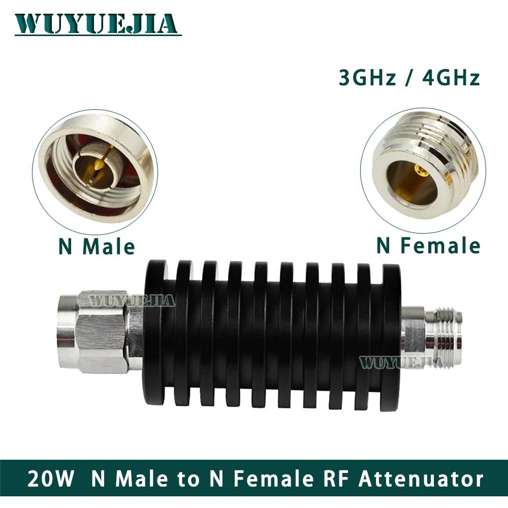 1Pcs N Male Plug to N Female Jack Connector 20W RF Attenuator DC-3Ghz or 4Ghz RF coaxial Power 50ohm 1~20db/30db/40db