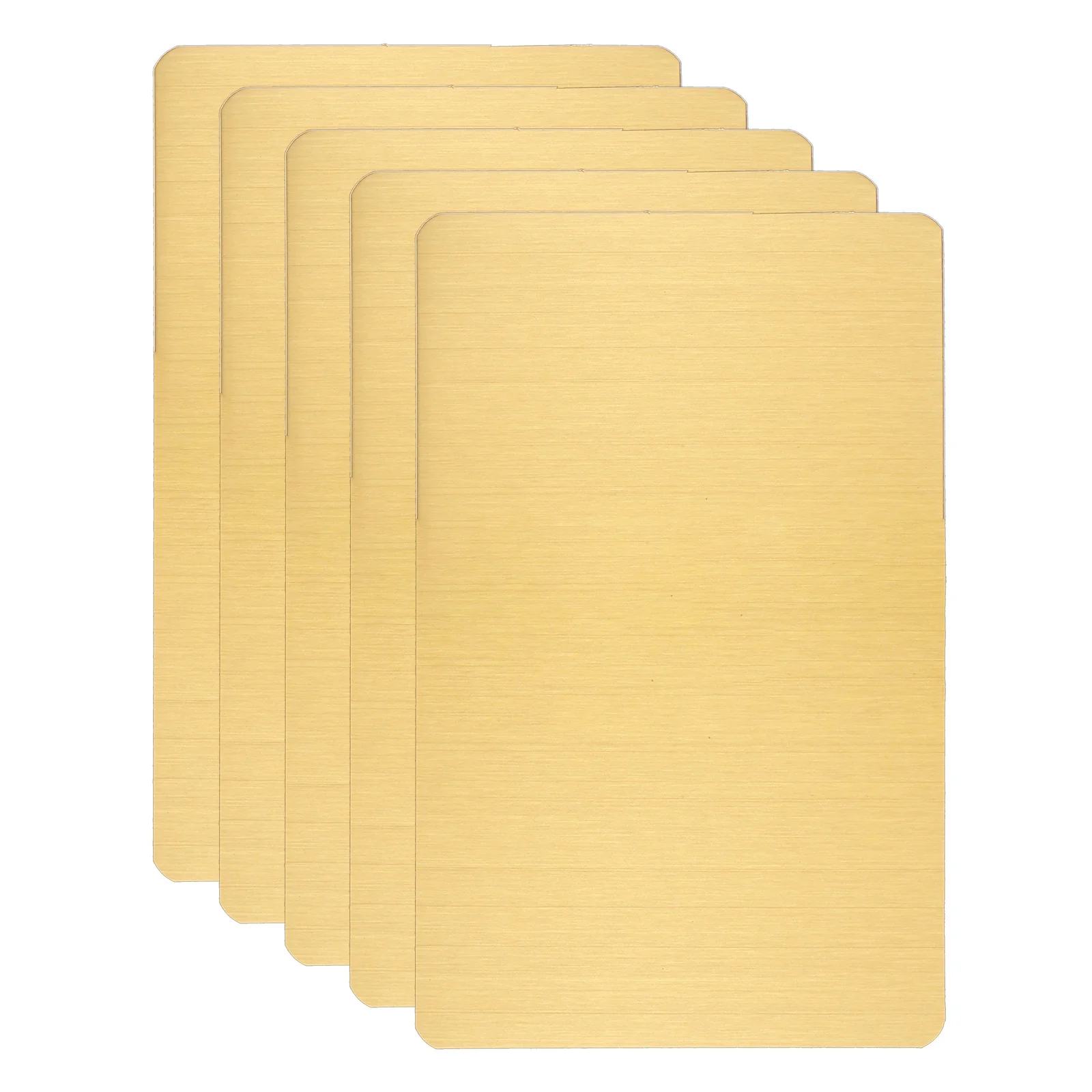 5-15Pcs Gold Metal Business Card 201 Stainless Steel Brushed Engraving Cards Self Adhesive CNC Engraving Blanks for House Office
