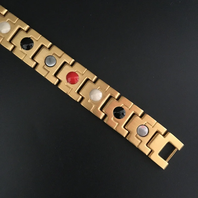 Customized. Stainless Steel Energy Magnet Germanium Particle Bracelet 304 Material Steel Magnet Far Infrared