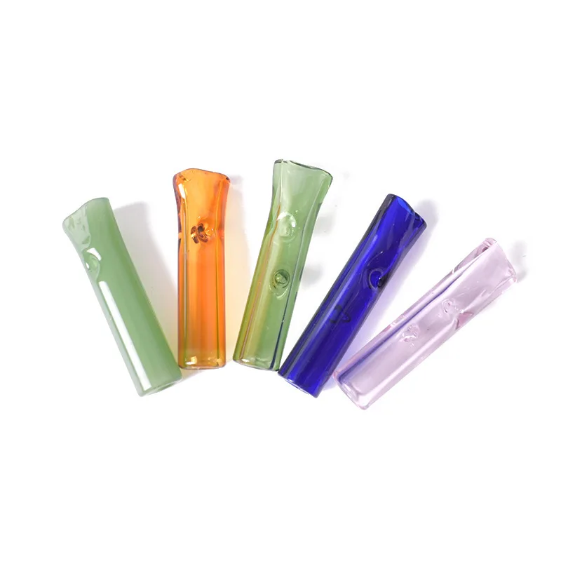 3PCS Reusable Glass Tobacco Pipe Rolling Paper Cigarette Filter Smoke Smoking Tool Mouthtip For Father Butane Lighte Herbal Gift