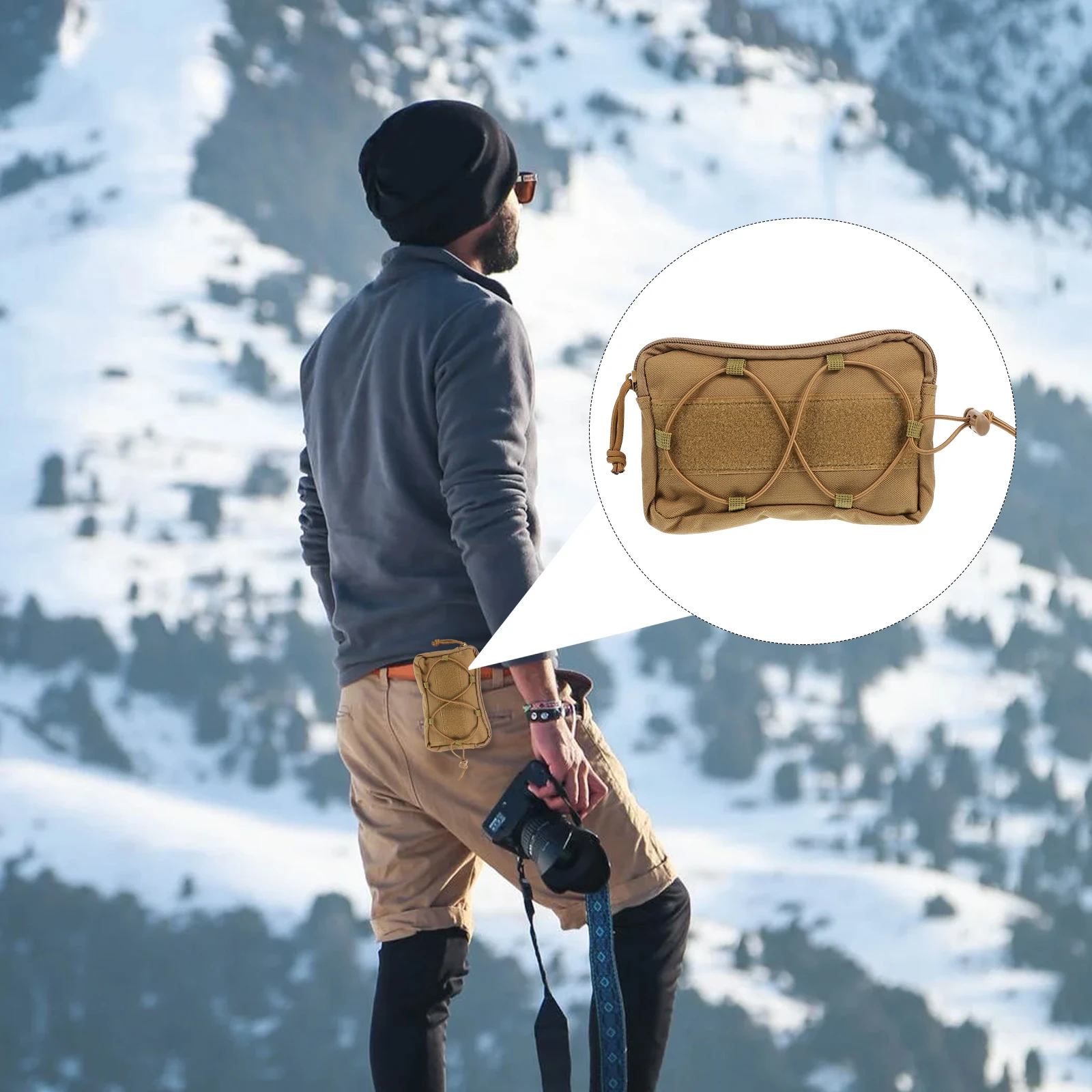 

Nylon Waist Pouch Multi-Purpose Outdoor Fanny Pack Storage Bag With Hook For Sports Travel Earphones Accessories Organizer