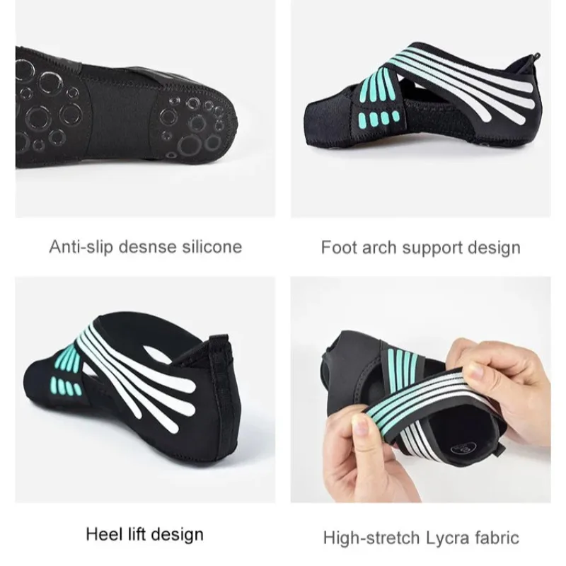 Yoga Dance Shoes Breathable Non-slip Silicone Pilates Socks Five Toe Soft Sole Indoor Professional Open Toe Sports Socks