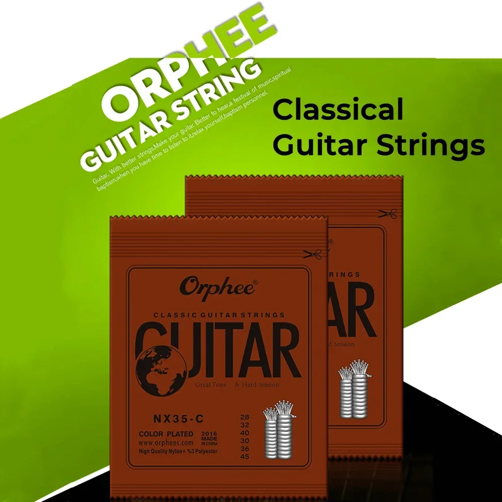 Orphee Classical Guitar Strings Silver Plated Wire 6-String Black Nylon Strings For Guitar Musical Instrument Accessories 