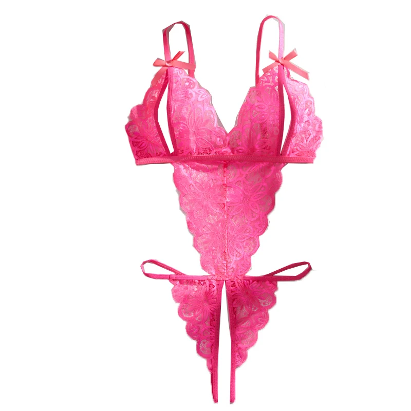 

Women See Through Pajamas Lace Hollow Bra Underwear Costumes