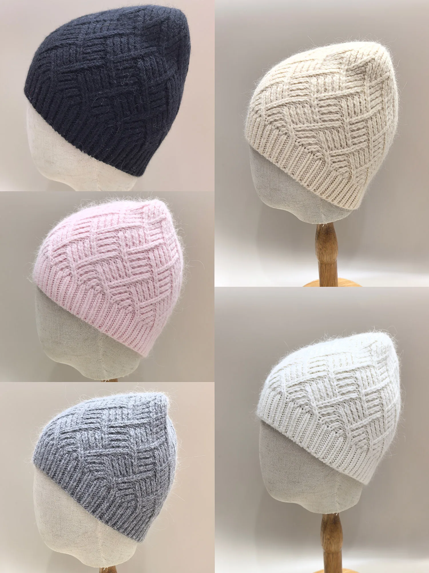 Women's Autumn And Winter Fashionable And Tidal Current Trendy Caps Travel And Leisure Rhombus Pullover Hats
