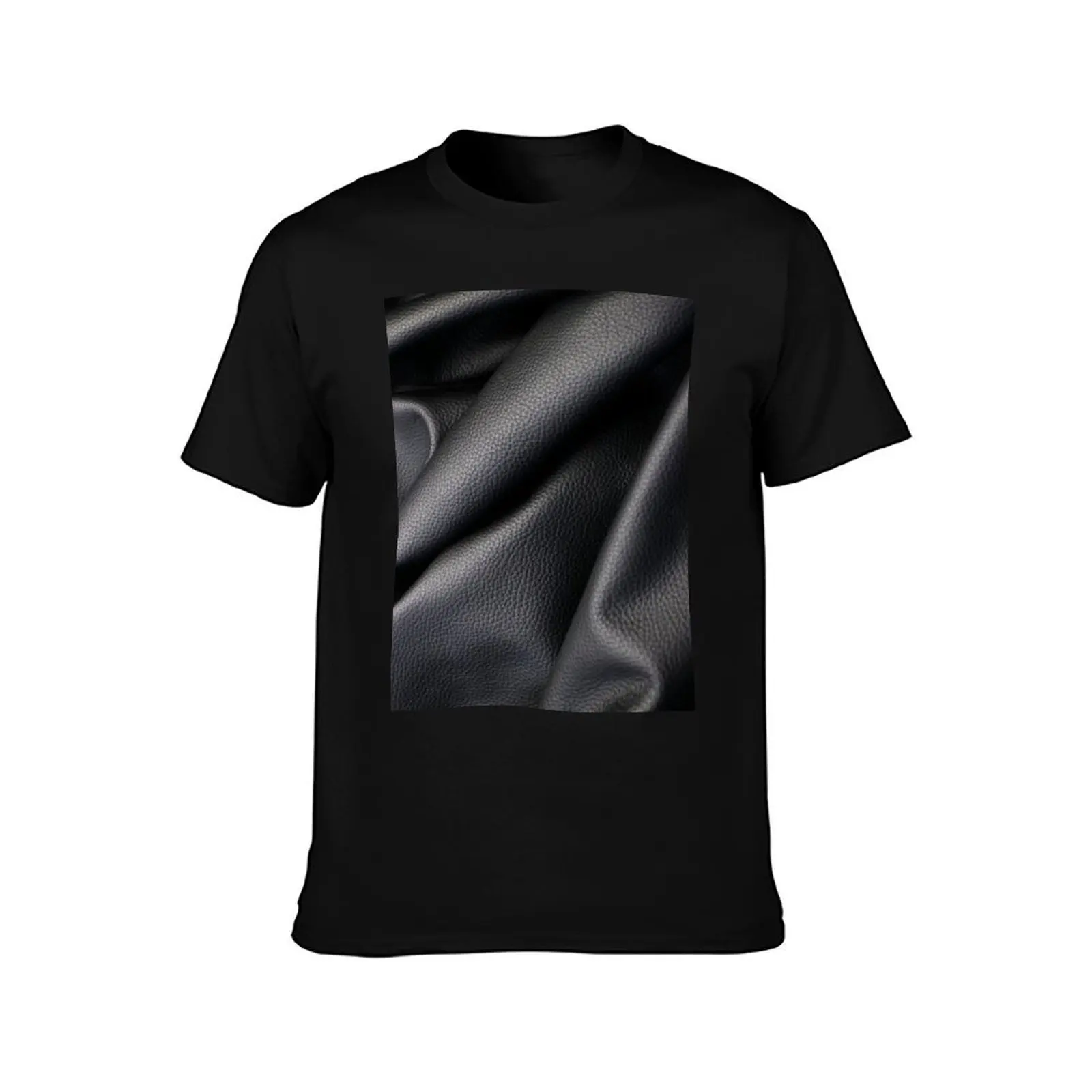Leather T-Shirt Summer Casual Cotton Tee Oversized Streetwear Tops Vintage Graphic Print Loose Fit Short Sleeve 100% Cotton