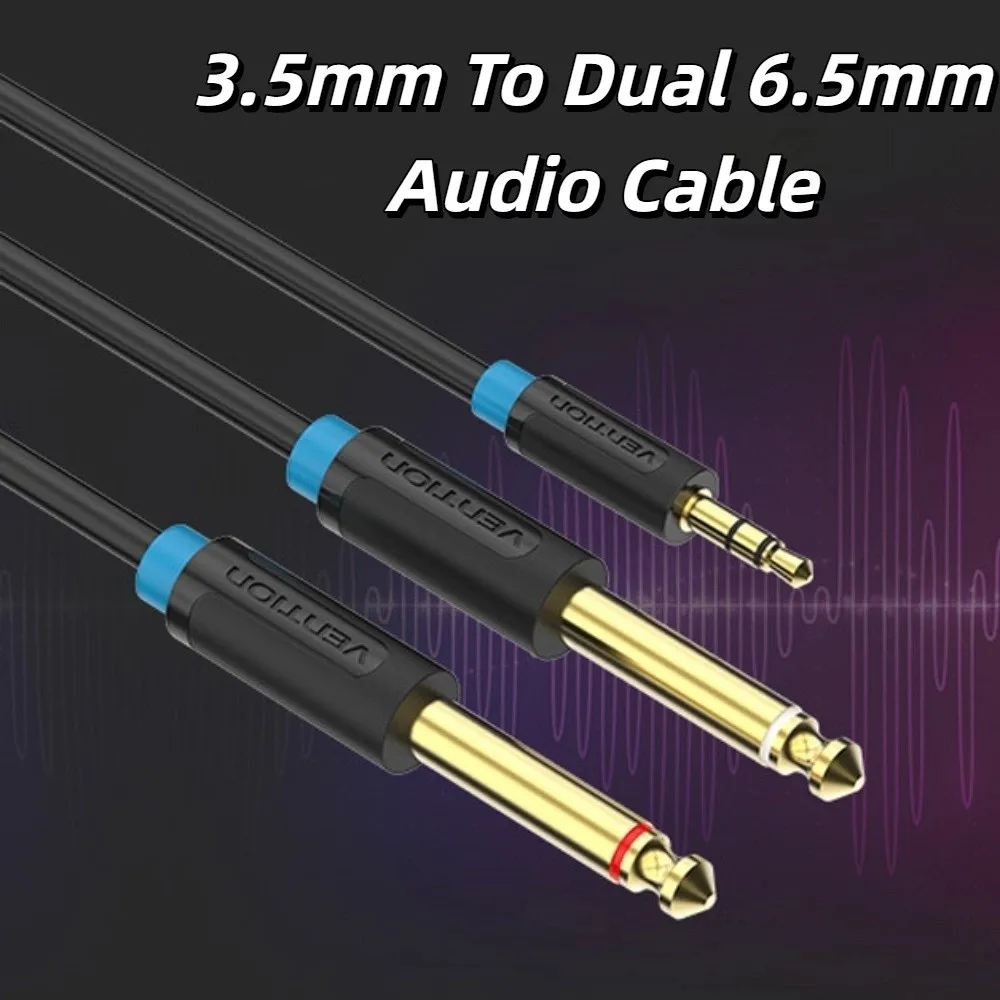 

Y Splitte 3.5mm To Dual 6.5mm Audio Cable Converter Adapter 3.5mm To 6.5mm Audio Splitter Cable 2 in 1 Connector