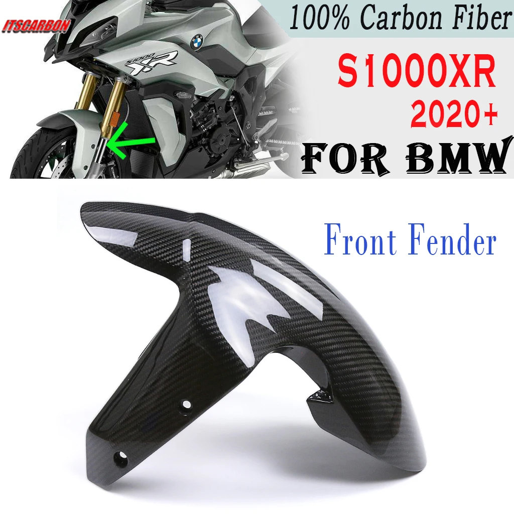 For BMW S1000XR S1000 XR S 1000XR 2021 2022 + Motorcycle Accessories Real 3K Dry Carbon Fiber Front Fender Splash Mudguard