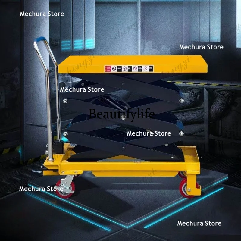 A81 Portable Mobile Hydraulic Lift Table Cart - Manual Scissor Lift Platform Trolley Warehouse & Workshop Hotel Trolley