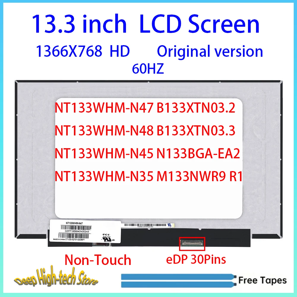 13.3 Inch Laptop LCD Screen  NT133WHM-N47-N48-N45-N35 B133XTN03.2 03.3 N133BGA-EA2 M133NWR9 R1 Matrix Panel Replacement