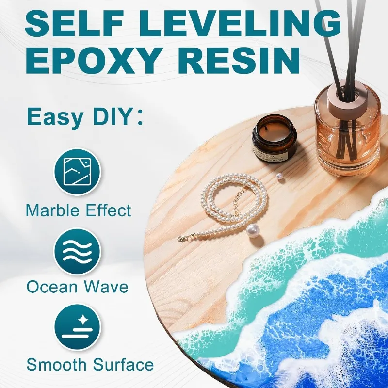 Epoxy Resin Kit,1 Gallon Bubble Free & Crystal Clear Epoxy Resin for Table Top, Casting, DIY, Art, Molds,Jewelry