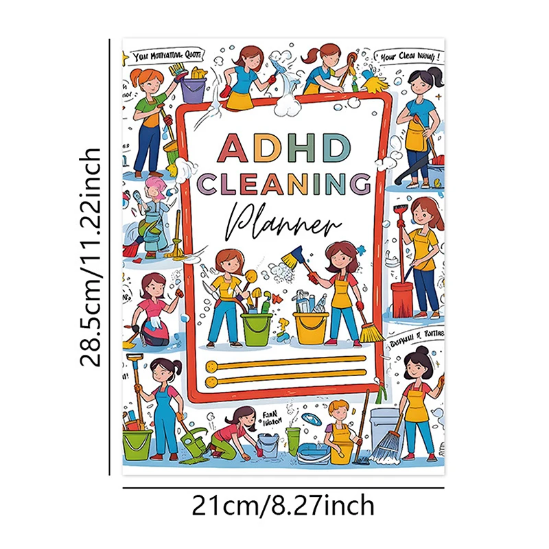 مخطط التنظيف للبالغين والنساء والأطفال، جدول التنظيف اليومي المنزلي ودفتر تنظيم قائمة المرجعات