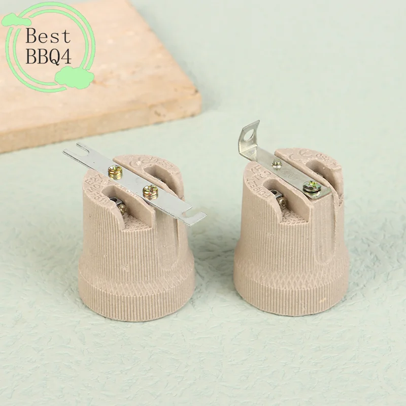 (BBQ4)1Pc Lamp Base E27 Vintage Ceramic Lamp Fittings Socket Lamp Base Holder Accessory Fixing Bracket Large Screw Cap 250V 4A