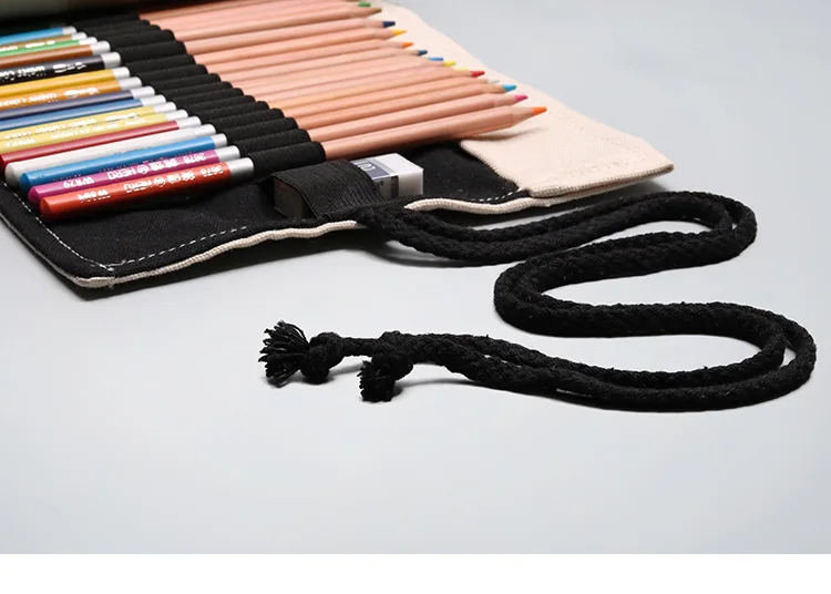 72 Holes Roll Colored Kawaii Pencil Case School Supplies Art Pen Bag Student Cute Large Pencil Cases Pen Bag Stationery