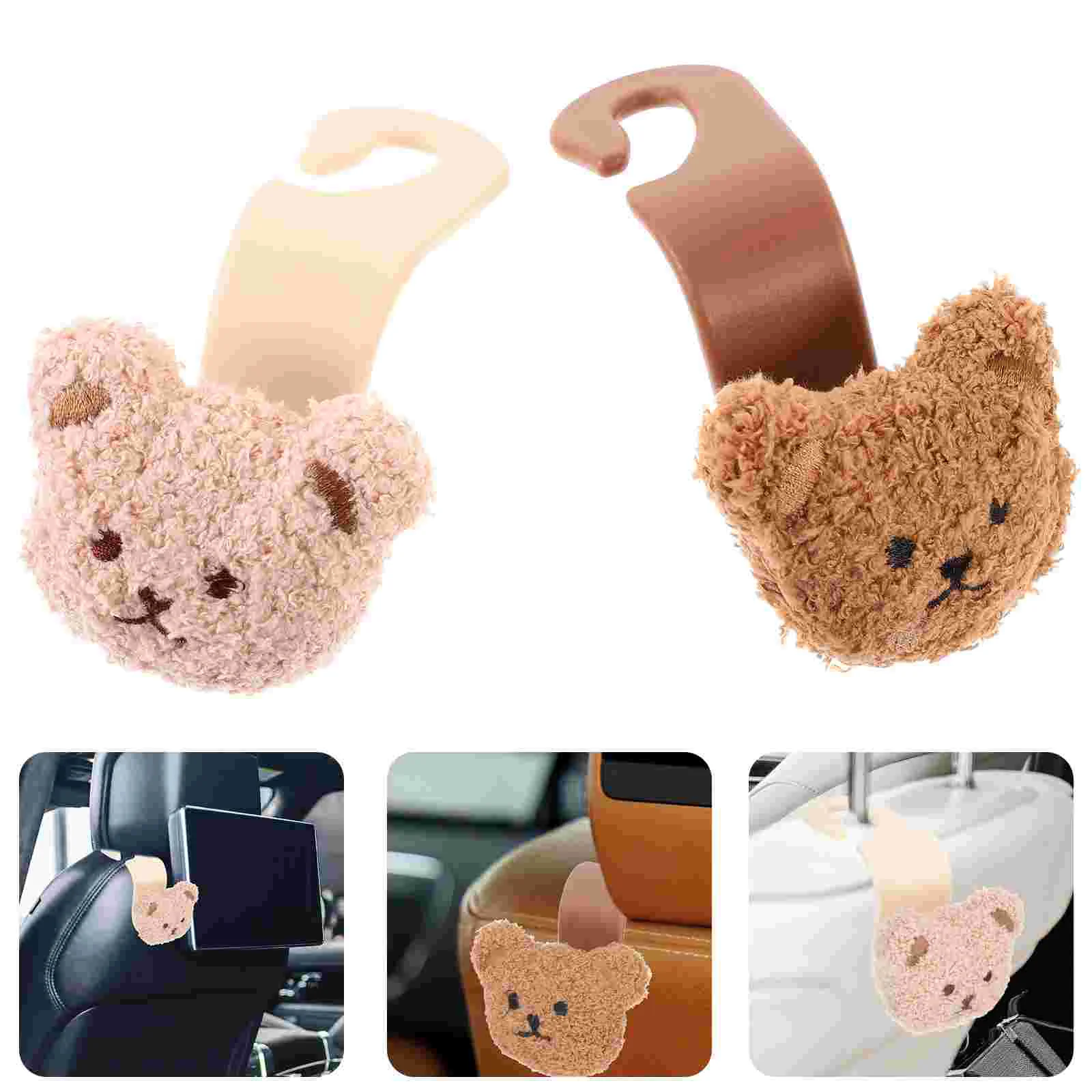 2 Pcs Car Seat Back Hook Automotive Vehicle Hooks Storage Decorate Organizers Headrest Hangers Pp Plush Backseat Racks