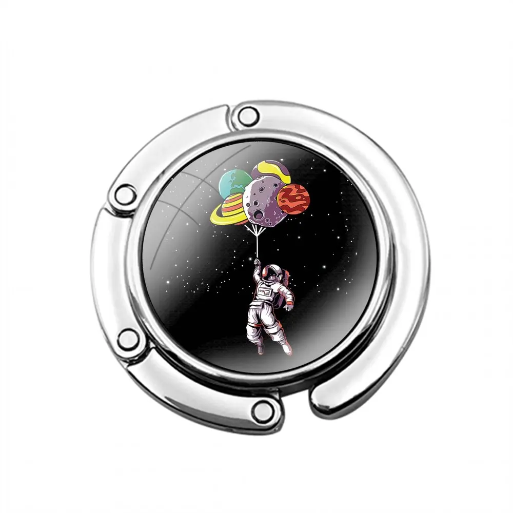 Galaxy Astronaut Balloon Foldable Purse Hook for Women's  Table Handbag Storage Folding Decor Table Hook