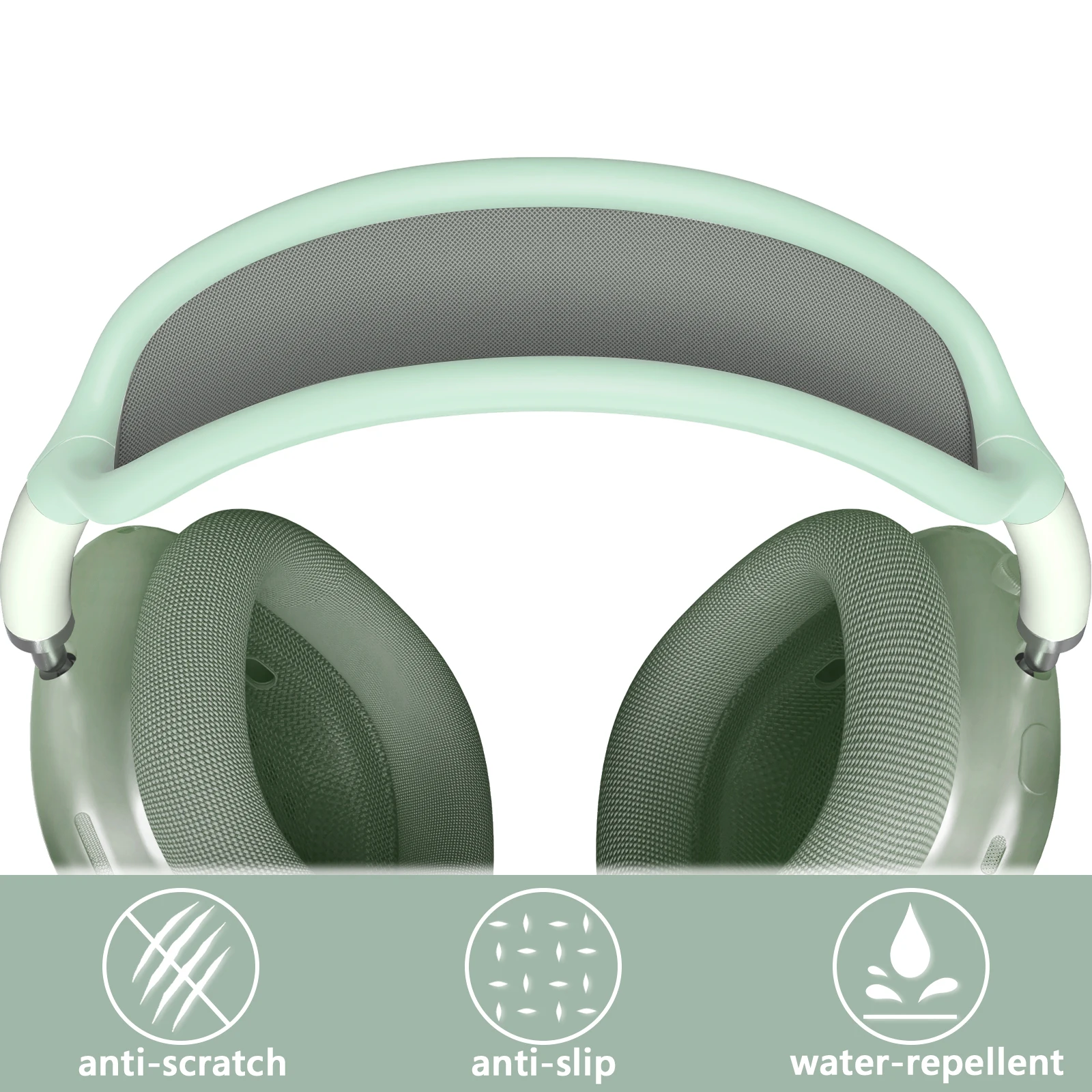 Geekria Silicone Headband Cover Compatible with AirPods Max Headphones, Head Cushion Pad Protector, Replacement Repair Part