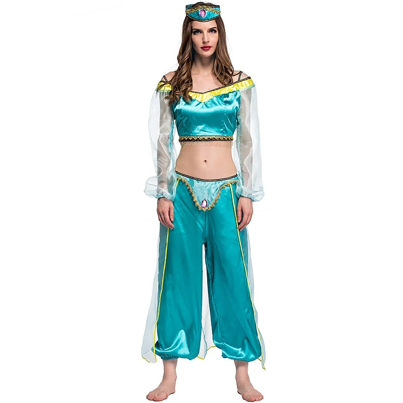 Aladdin loween Role-plang Costume Jasmine Princ Cosplay Danza araba Ragazza Abiti da spettacolo di danza del ventre Faion da donna