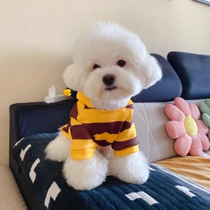 الخريف والشتاء ملابس الأليفة الصغيرة القط هود النحل شناتزر تيدي 1 قطعة أفضل 6 بذلة ذهبية مبيعا - رقم 4