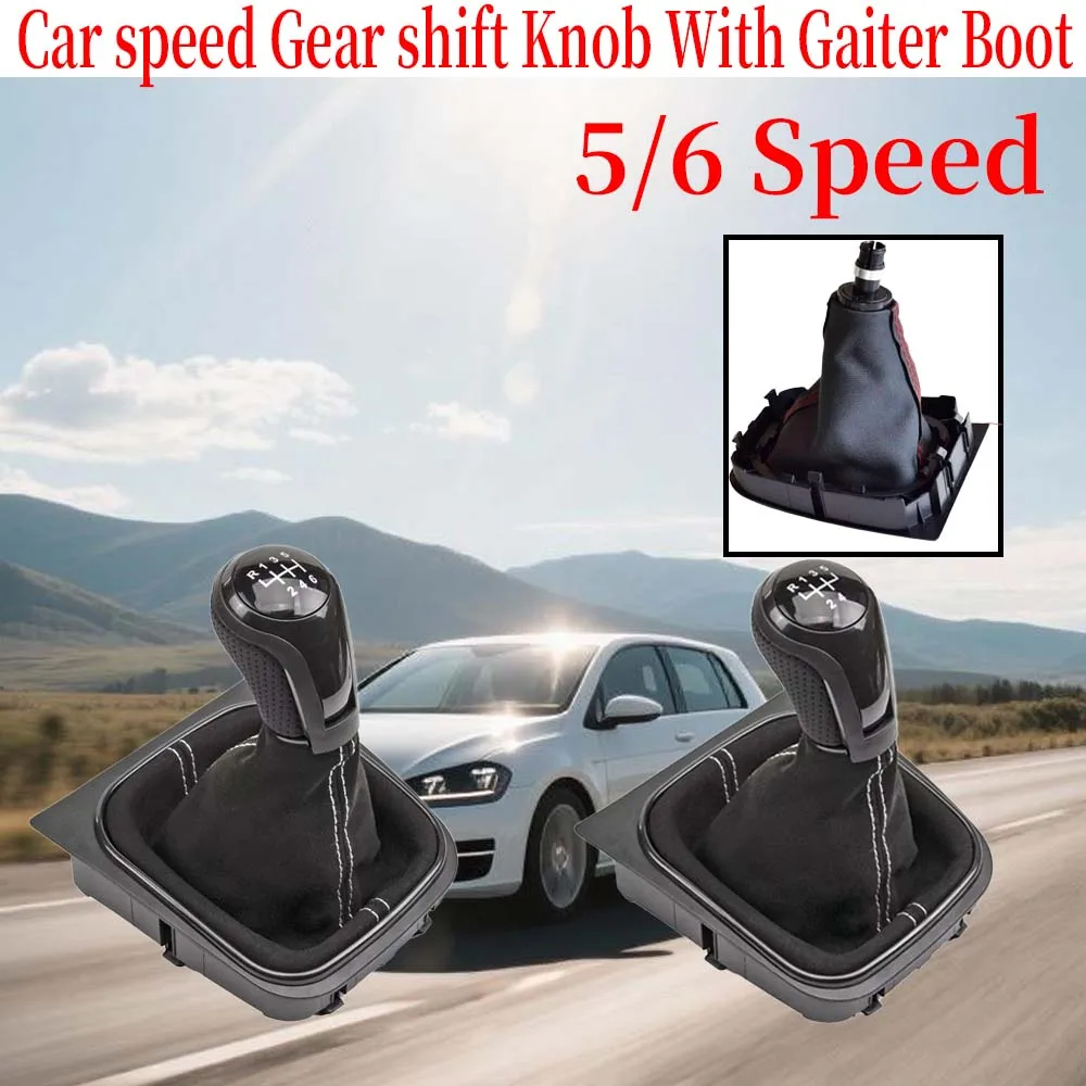 

For Golf 5 MK5 Golf 6 MK6 Car Speed Gear Shift Knob With Gaiter Boot for Jetta MK3 SCIROCCO III 137 138 EOS 1F7 1F8