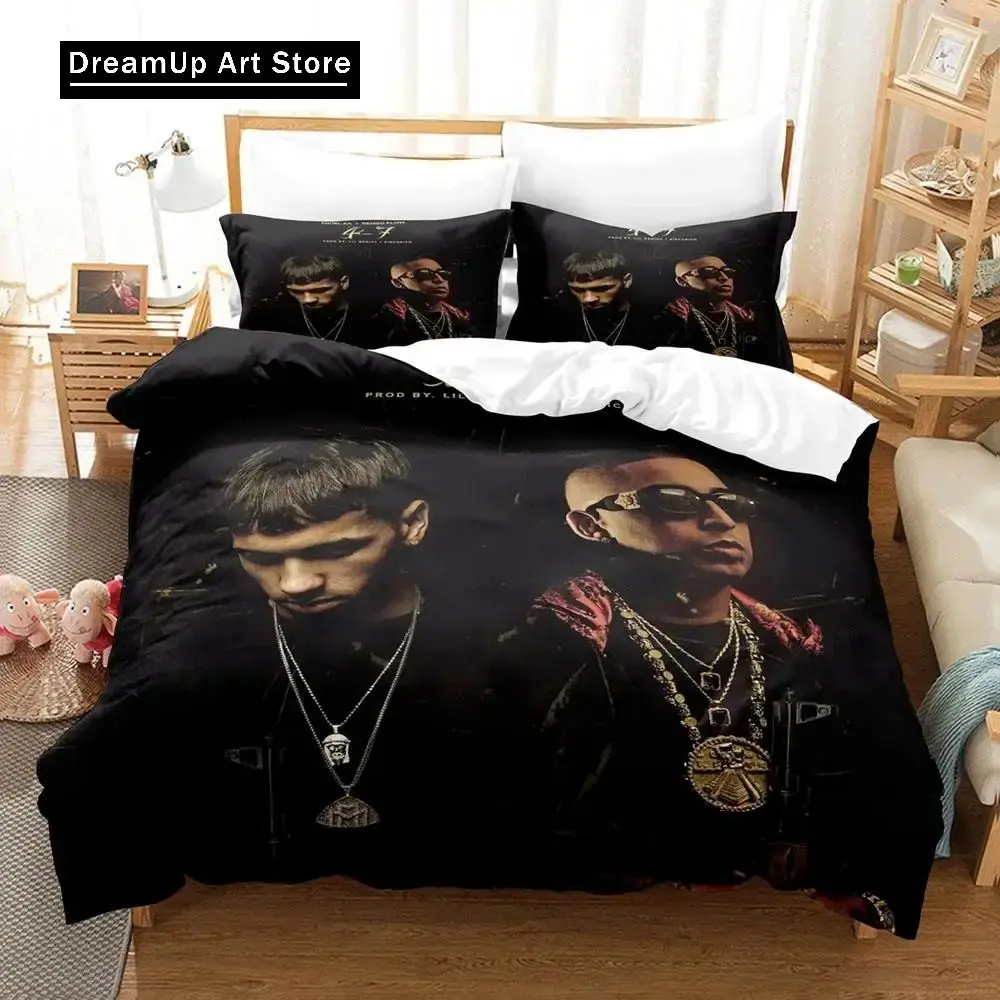 3D Print Fashion Anuel Aa Real Hasta La Muerte Bedding Set Boys Girls Twin Queen Full Size Duvet Cover Pillowcase Bed Adult