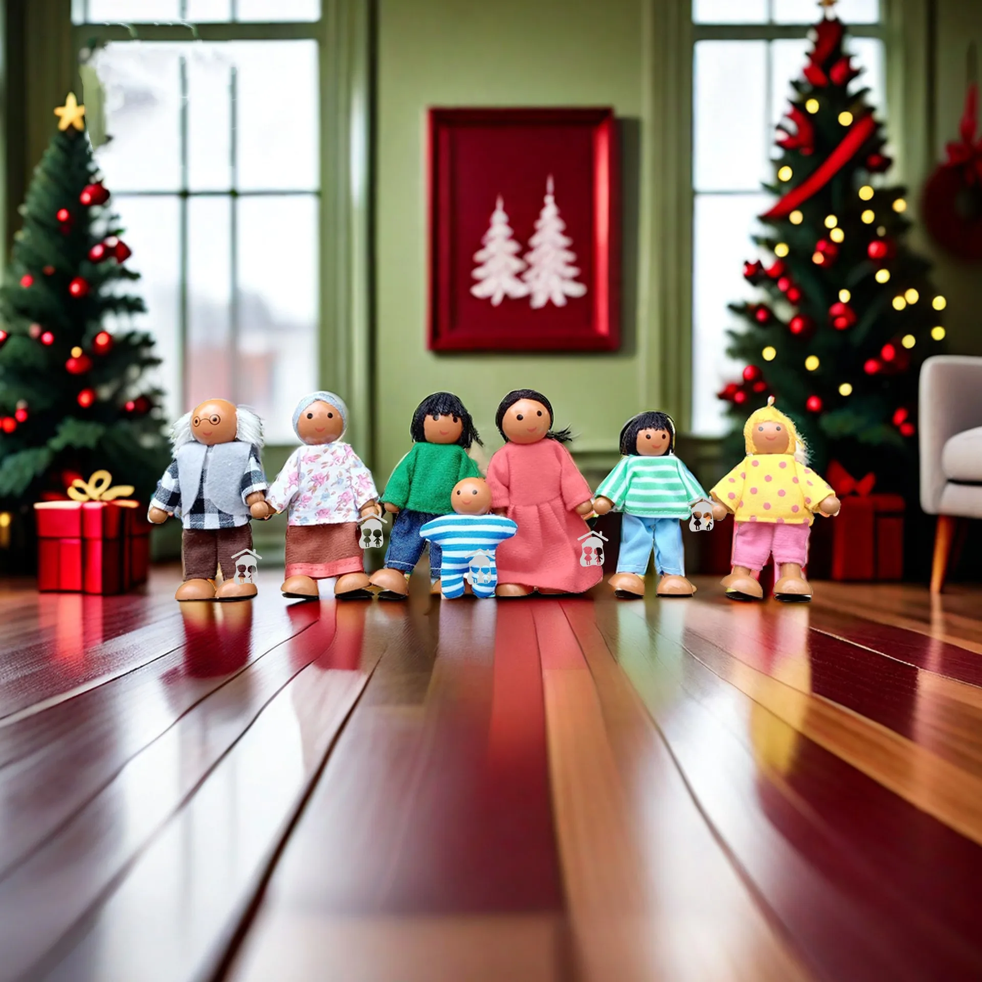 Nuevo conjunto de muñecas familiares, muñeca de madera profesional, juguete en miniatura, Mini bombero, maestro de cocinero, muñeca de madera, juguetes para jugar en casa para niños