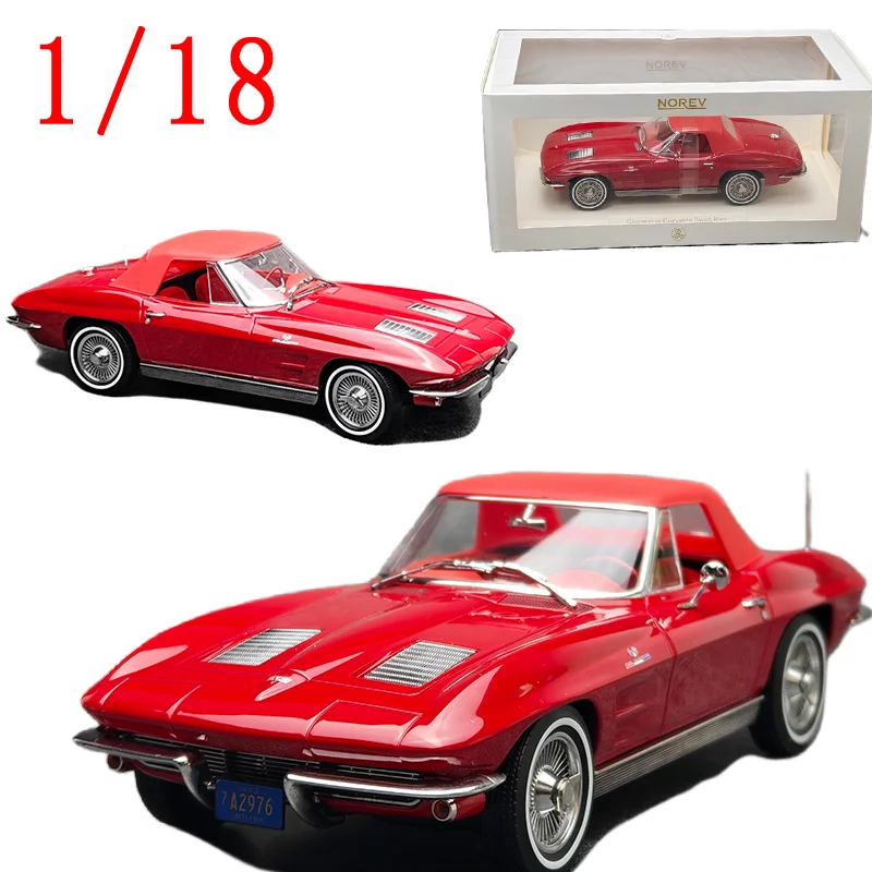 

NOREV литой под давлением масштаб 1/18, модель автомобиля Corvette из сплава Corvette Sting Ray 1963, игровая коллекция автомобилей, игрушки для хобби, оригинальные