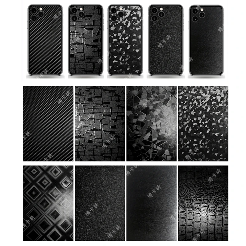 10-50pcs Black Back Film Protector Sticker For Blade Cutting Machine 180x120mm Mayan Texture Decorative Back Cover For iPhone