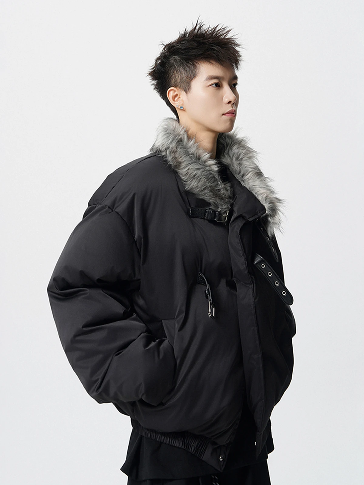 Men Women 2025 Winter New Trend Couple Parkas High Street Design Coats American Style Thickened Warm Chic Faux Fur Collar Parkas