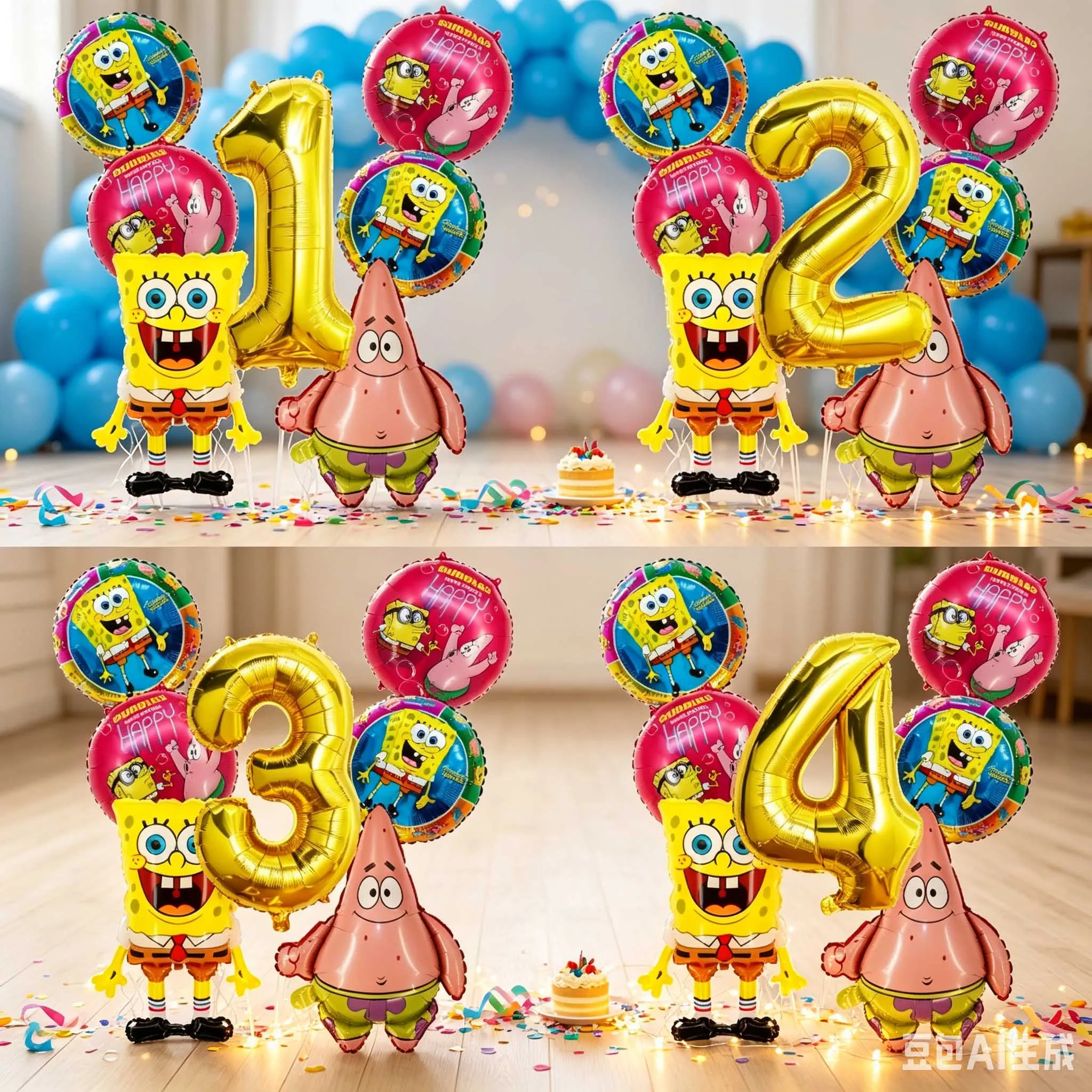 Ensemble de ballons Bob l'éponge et Patrick Star, 7 pièces, ballons pour fête d'anniversaire, ballons à l'hélium, fournitures pour fête d'anniversaire