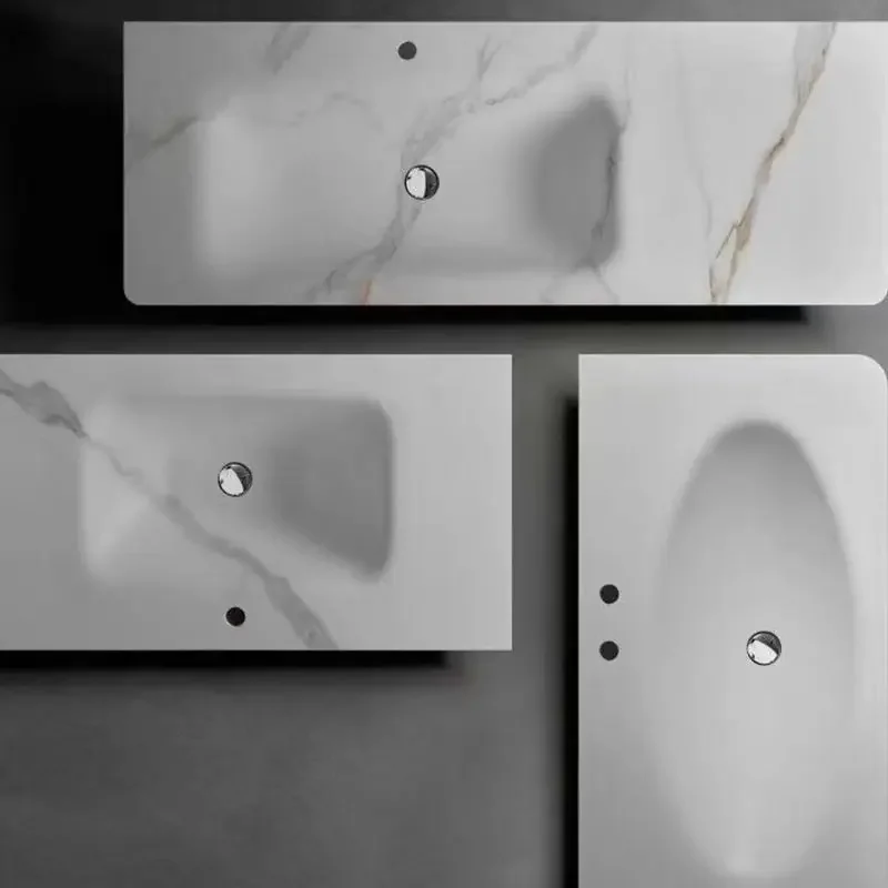 Rock slab hot bending integrated basin bathroom washbasin wall-mounted washbasin