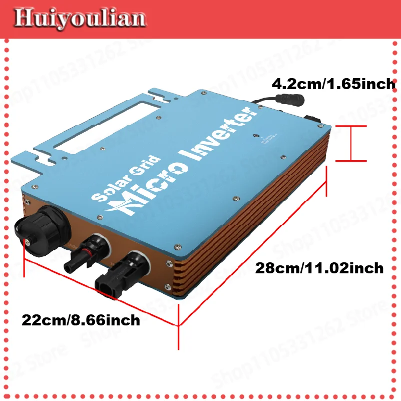 Grid Tie Micro Inverter 800W Anti-Reverse, WiFi Monitoring 36V Battery-Compatible for Home Rooftop Solar PV