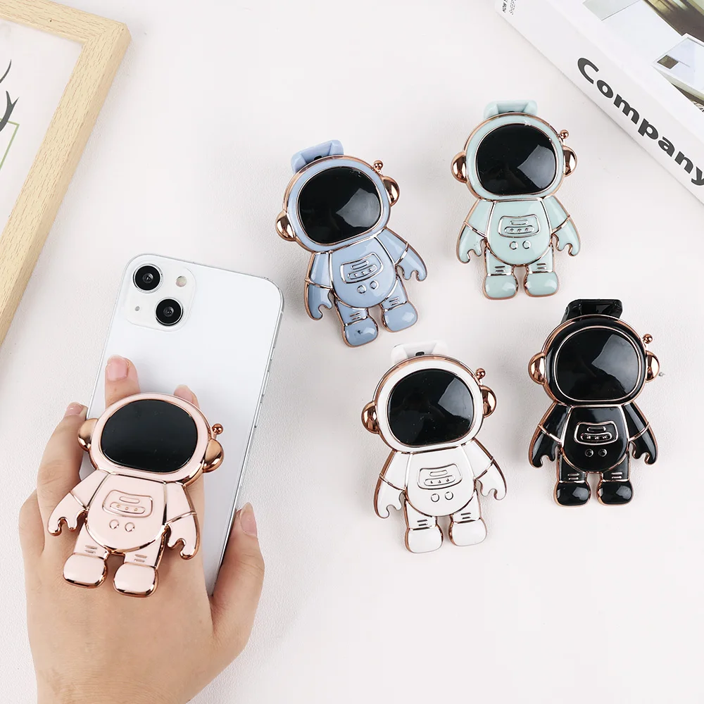 Astronaut Telefoonbeugel Schattige Cartoon Desktop Opvouwbare Standaccessoires 3d Plating Anime Astronaut Telefoonhouder Standhouder
