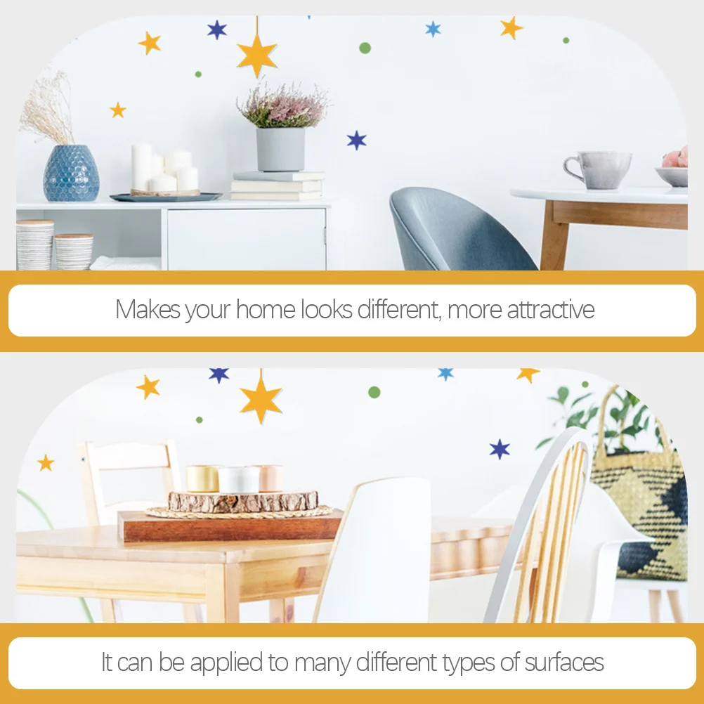 

1 Sheet Star and Lantern DIY Wall Decal Colorful Waterproof Wall Sticker for Bedroom Kids Room Decor Kids Room Decor