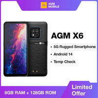 AGM X6 5G Smartphone 6.78” FHD+, Waterproof 50MP Camera 5000mAh, 8GB+128GB, Android 14, Temp Check, NFC,Dual SIM