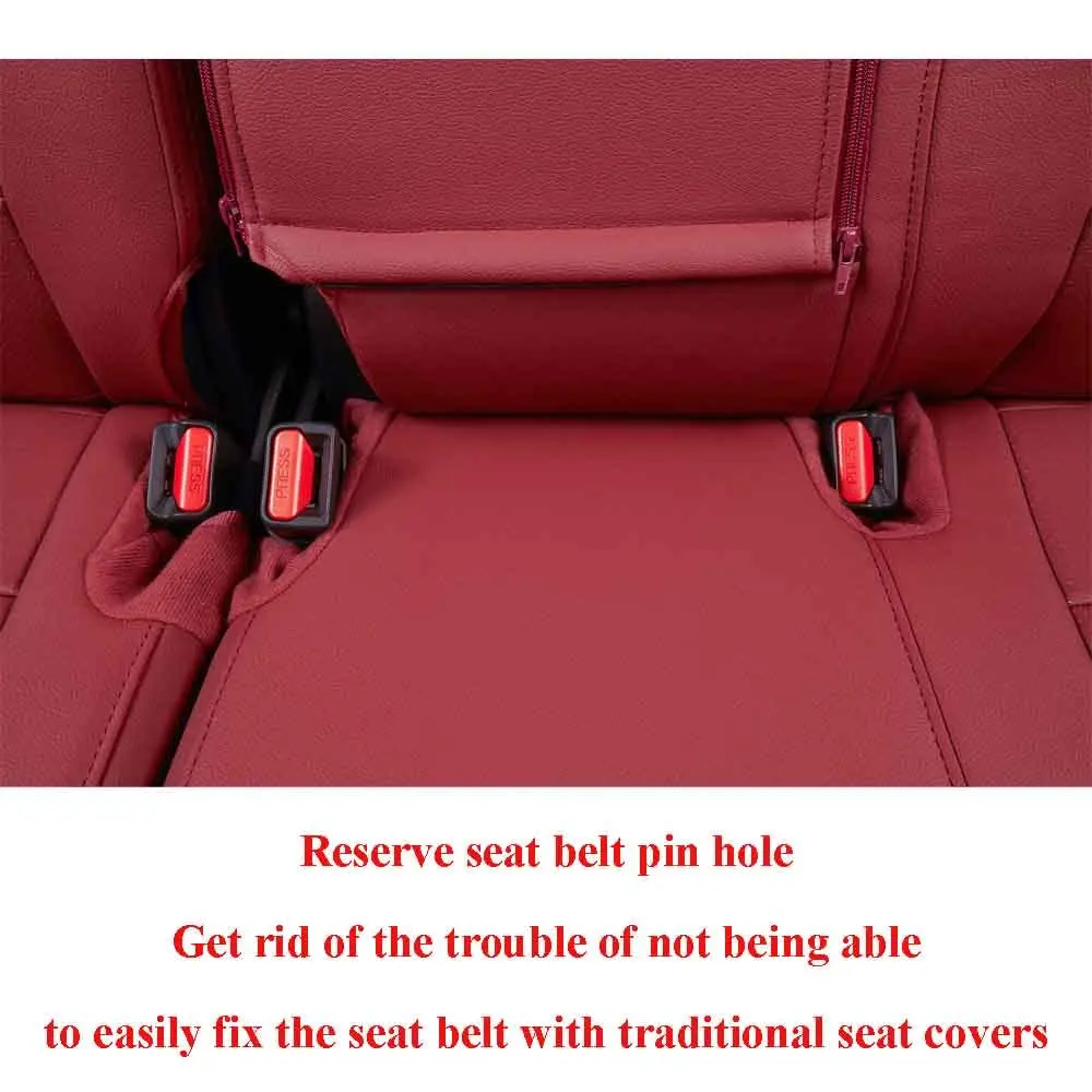 أغطية مقاعد مناسبة مخصصة لهوندا HRV EX-L 2023 2024 2025 2026 غطاء مقعد السيارة للشاحنات SUV ، وسادة مقعد جلدية كاملة (بورجوندي) #6