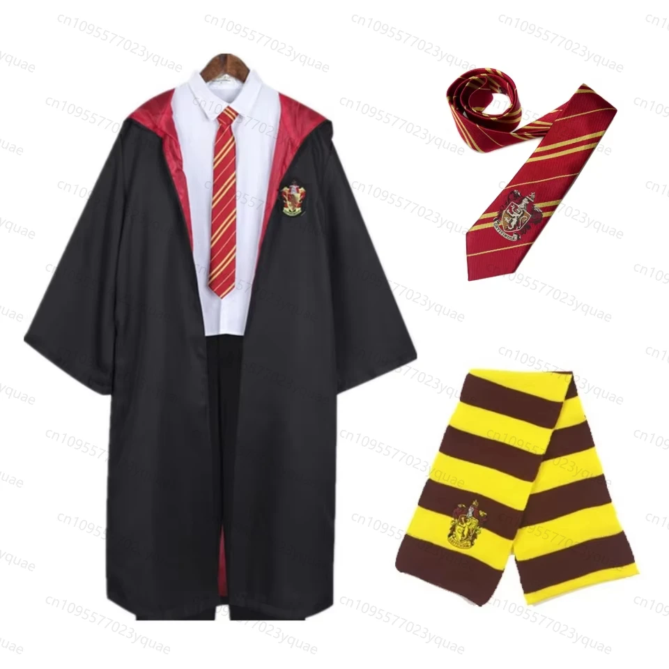 

Men's Women's Movie Harris Cosplay Costume Cloak Scarf Tie Halloween Magic Robe Wizard School Boys Girls Party Prop Suit