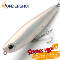 Wondershot D02 Sparrow 90mm 11.5g Topwater Fishing Lures Artificial Plastic Hard Bait Minnow Floating Wobblers for Sea Bass