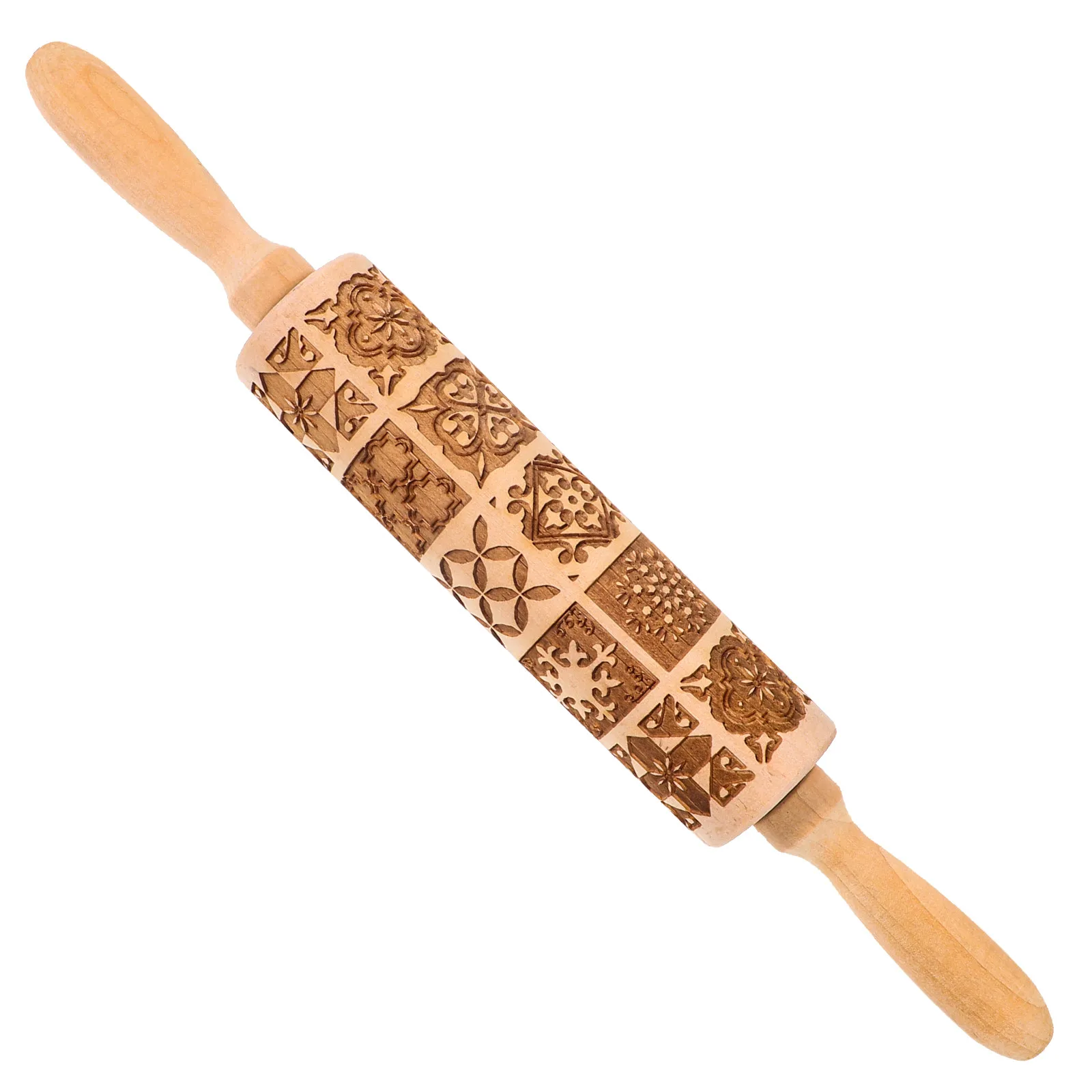 

1Pcs Textured Wood Rolling Pin Ideal for Baking Pastry Dough Flatbread Tortilla Cookies Bread Rolling Kitchen Essential Khaki