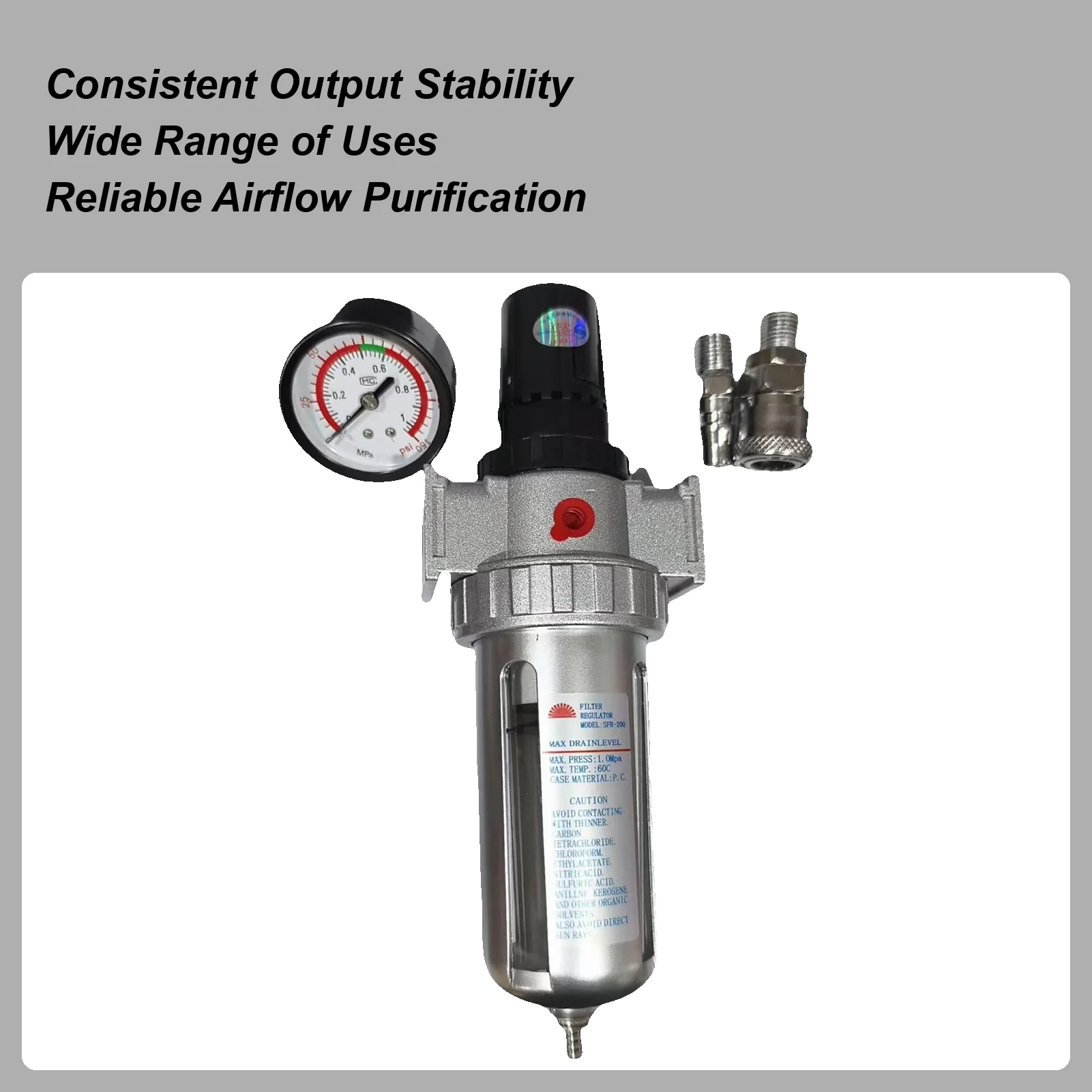 

Air Compressor Filter Air Compressor Water Separator With Pressure Gauge Heavy Duty Separator Replacement Parts For Construction