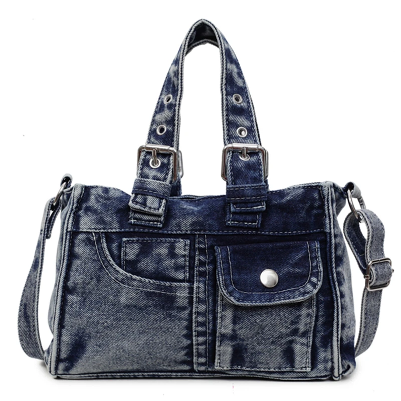 

Fashion Denim Large Capacity Crossbody Bag Handbag Cloth Women Shoulder Bags Durable Tote bags Female Shopping Travel Purse