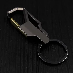 Creative Alloy Metal Keyfob Men Car Keyring Keychain Key Chain Ring Black Universal Durable Decoration Accessories
