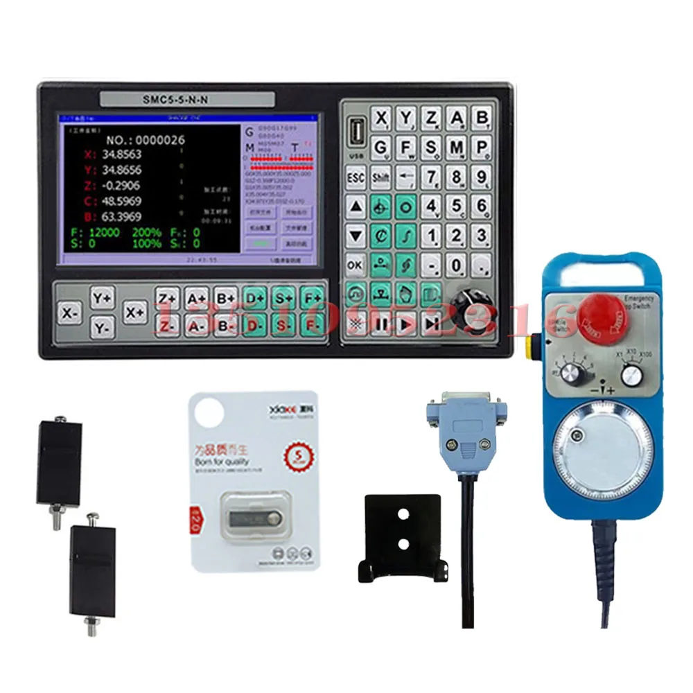 5 Axis Cnc Controller Smc5-5-n-n 500khz G Code G Code Support Rtcp Mach3 Usb Offline 6 Axis Hand Wheel Mpg 75w24v