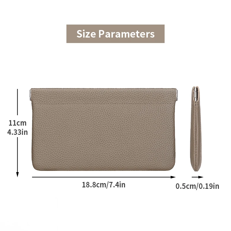 Bolso de mano de cuero PU ultrafino, portátil, de gran capacidad, puede contener teléfono móvil, monedas, versión coreana, bolsa de almacenamiento de maquillaje diario.